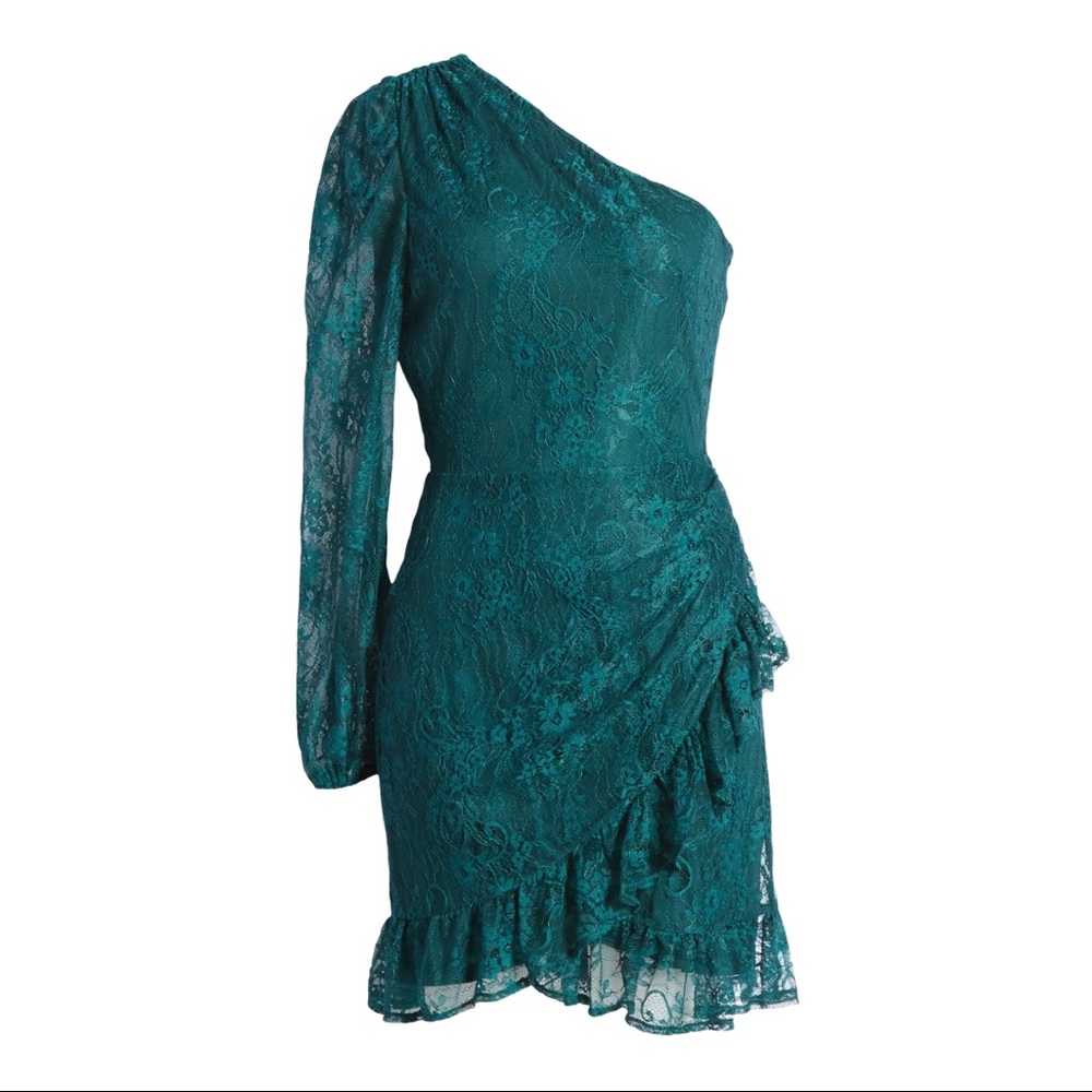 WAYF Womens X Bff Jess One-Shoulder Lace Minidress